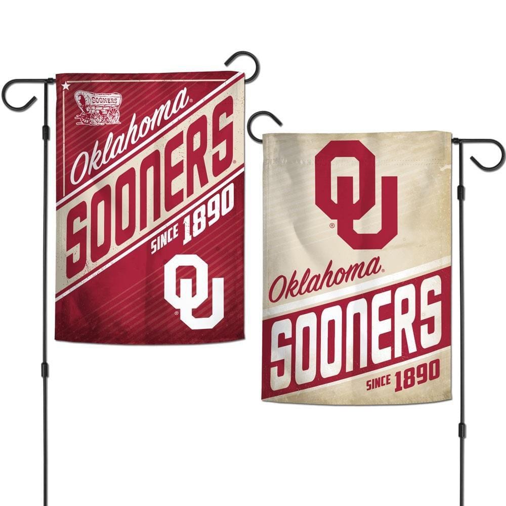 Oklahoma Sooners Garden Flag 2 Sided Retro Logo
