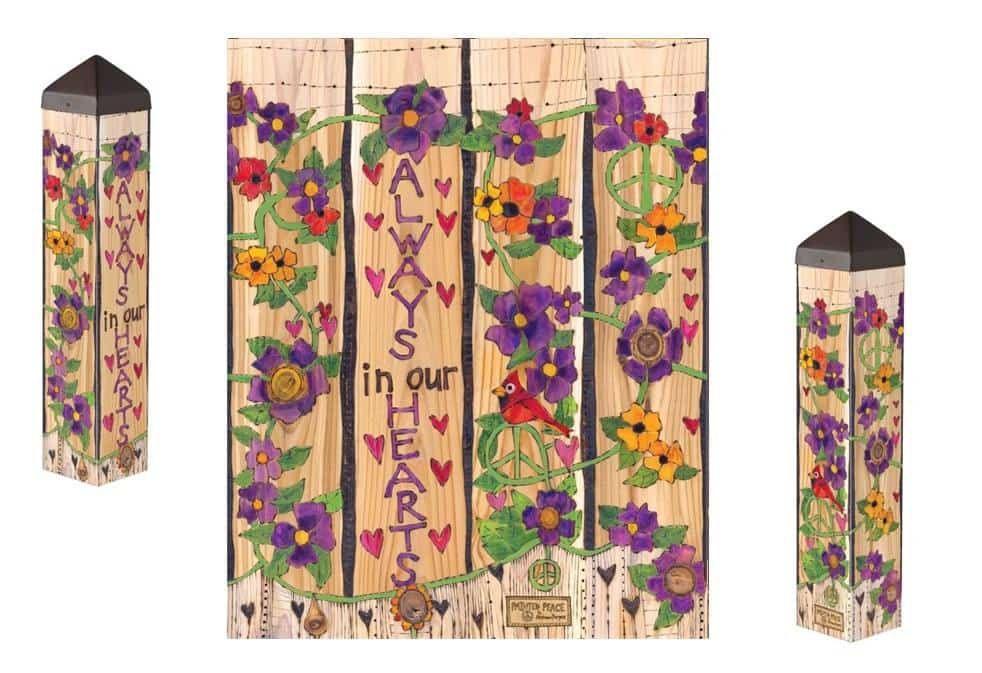 Our Hearts Remember Art Pole 20 Inches Tall Memorial