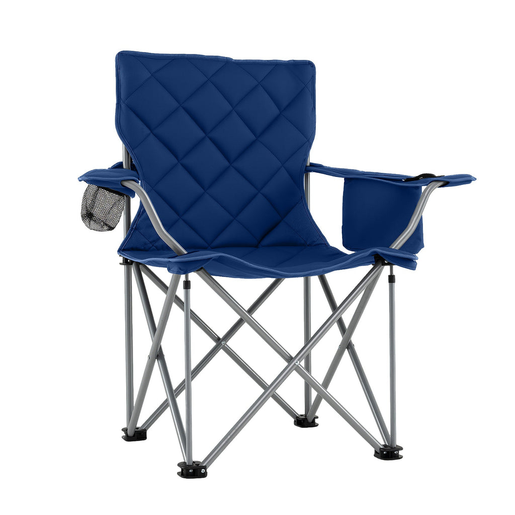 Oversized Camping Chairs Outdoor Folding Chair with Cooler Pouch and Cup Holder