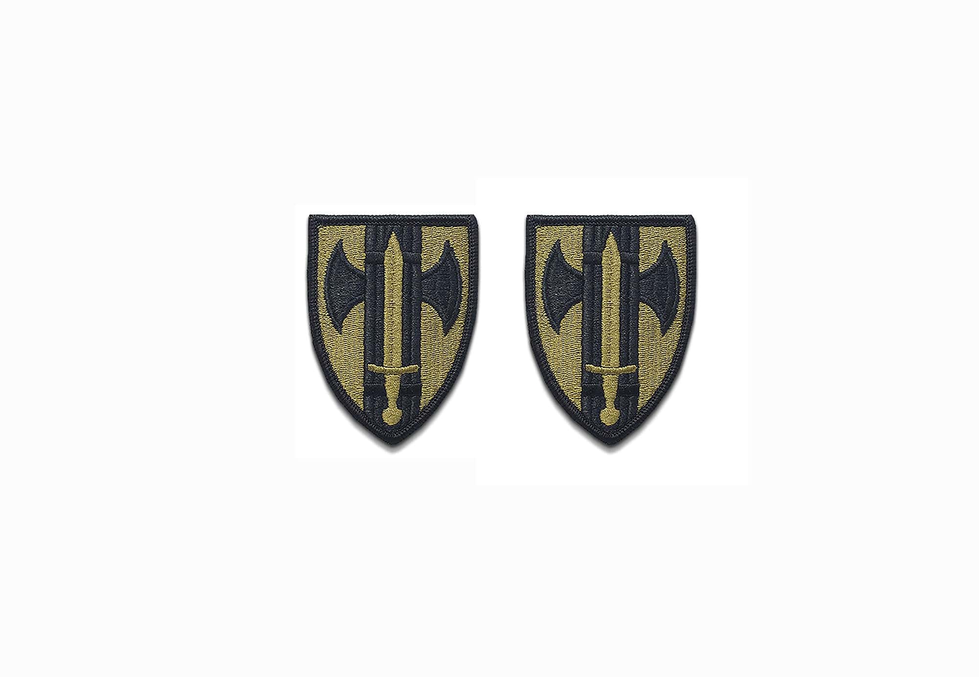 US Army 18th Military Police Brigade OCP Patch with Hook Fastener (pair)
