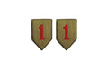 U.S. Army 1st Infantry Division Red #1 OCP Patch with Hook Fastener  (pair)
