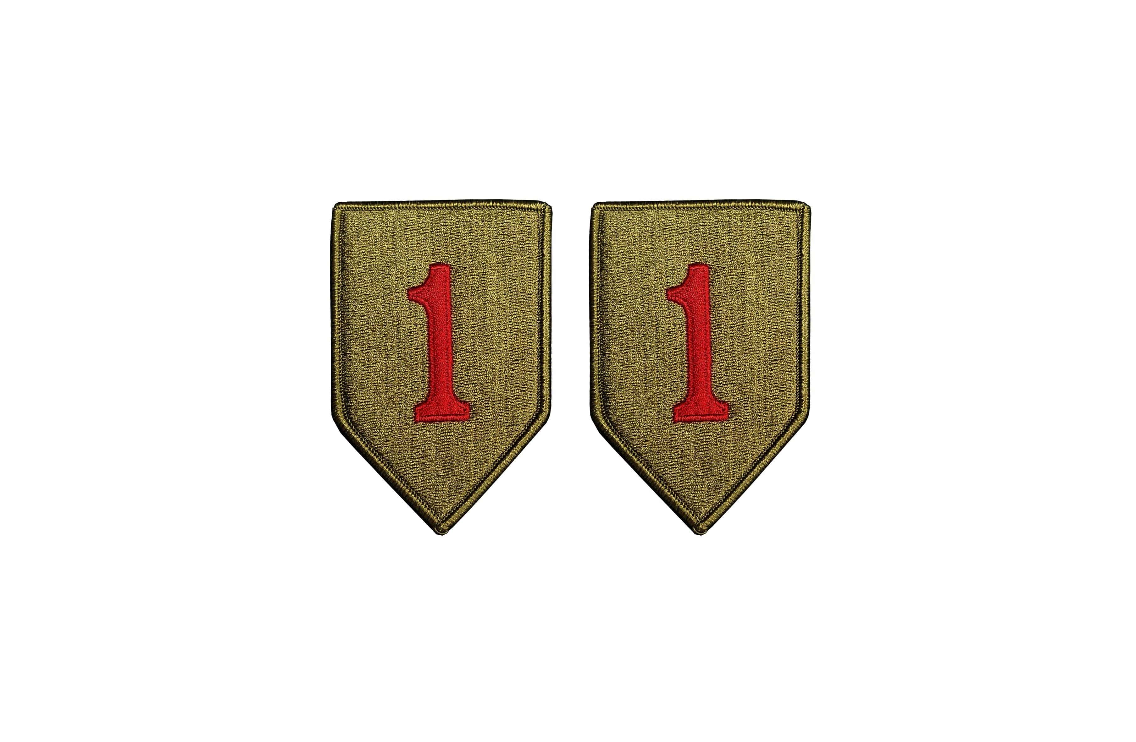 U.S. Army 1st Infantry Division Red #1 OCP Patch with Hook Fastener  (pair)