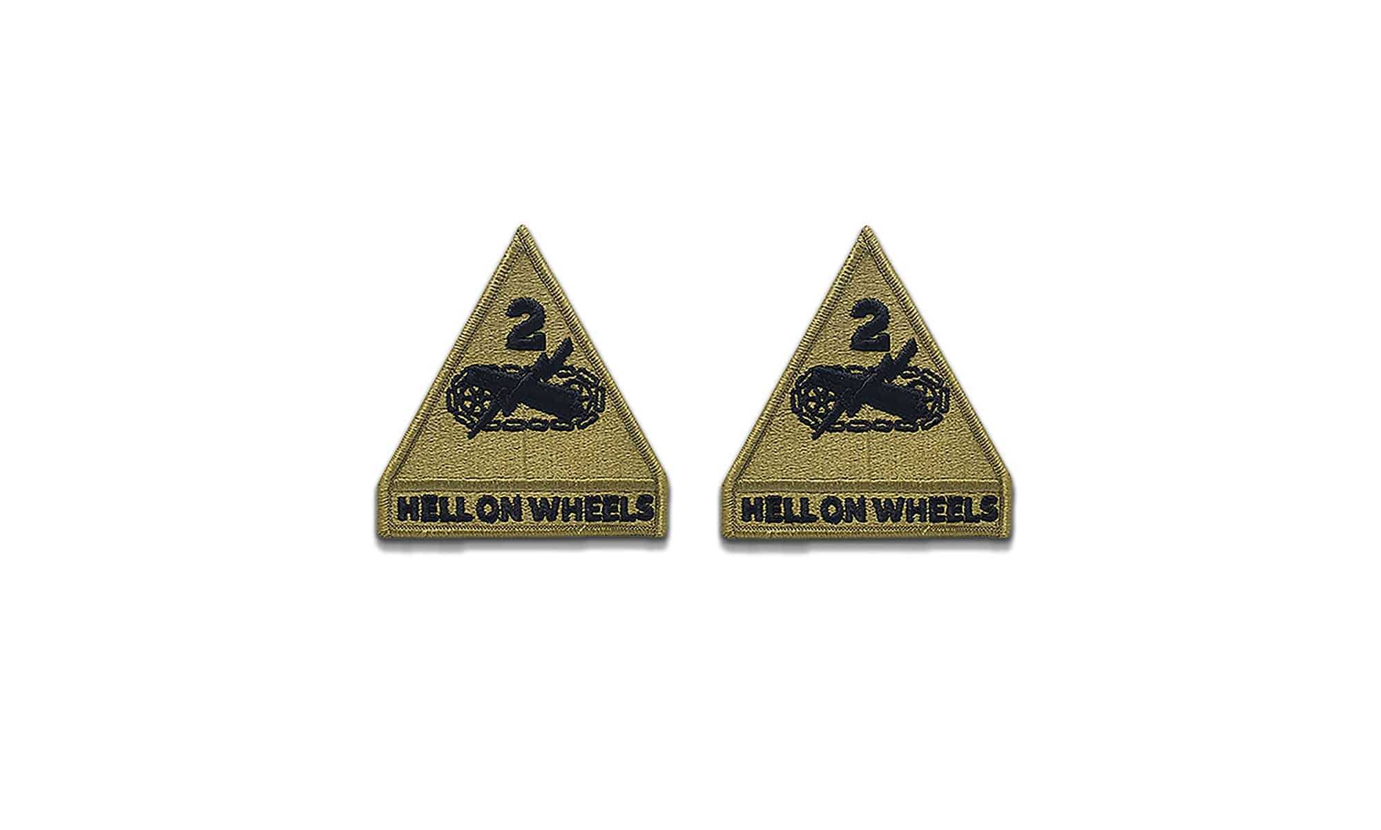 U.S. Army 2nd Armored Division OCP Patch with Hook Fastener (pair)