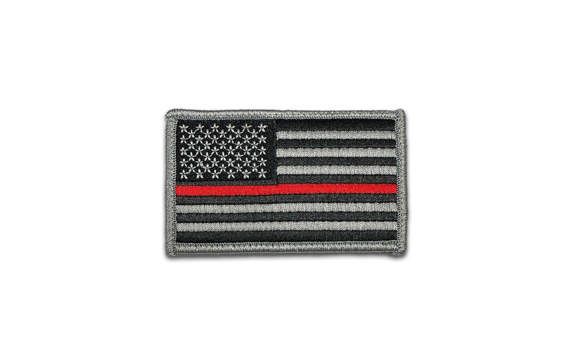 U.S. Flag with Red Line and Hook Fastener