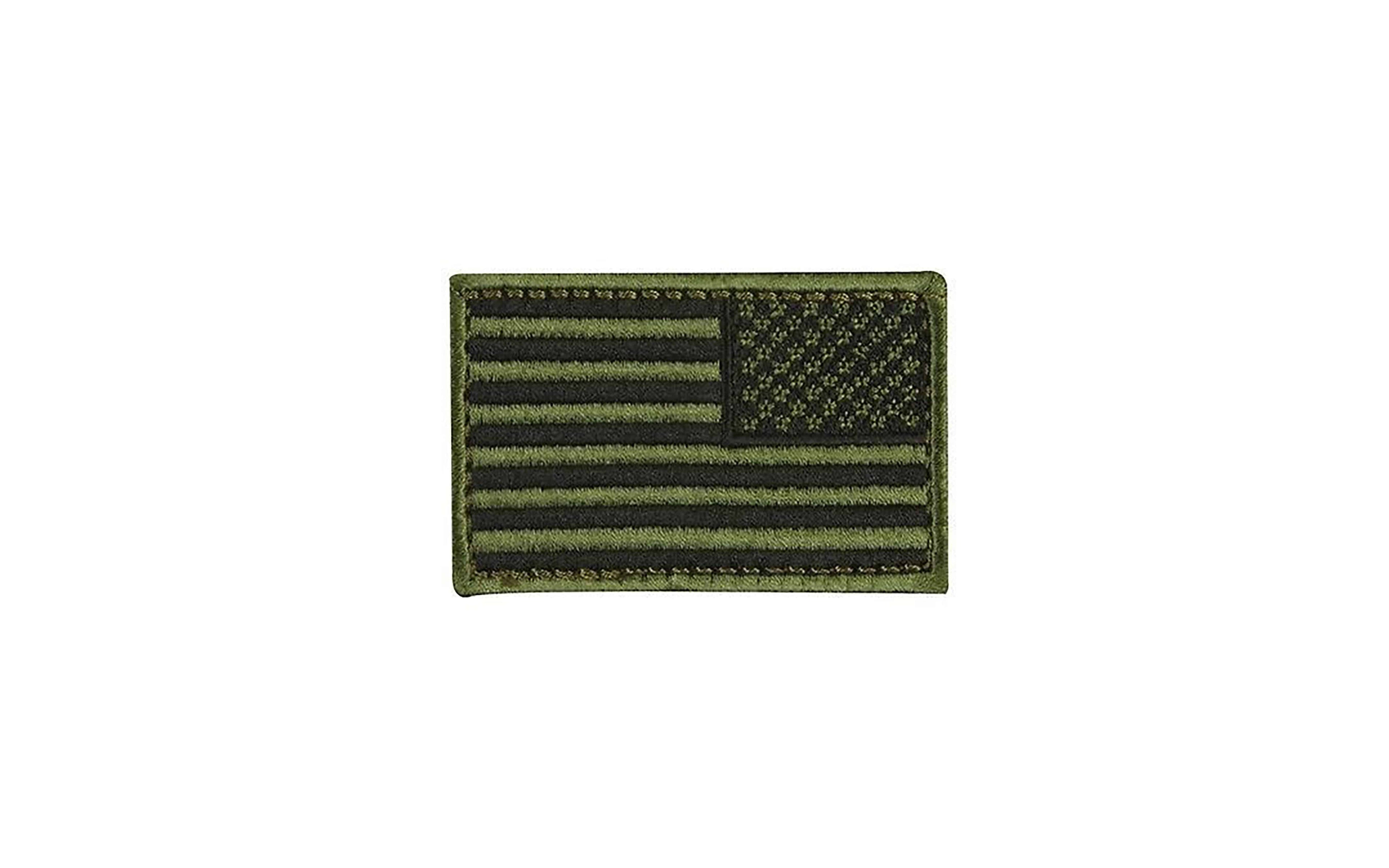 Reverse Olive Drab U.S. Flag With Hook Fastener