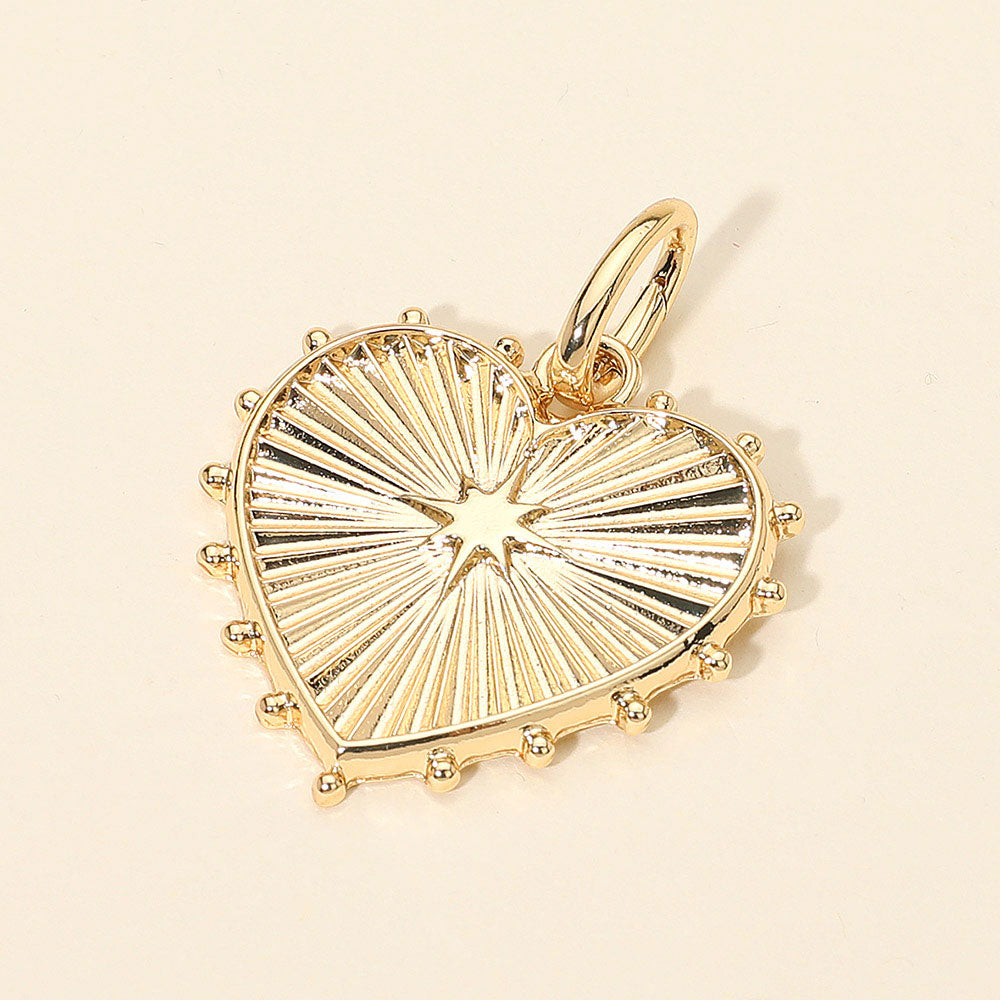 Textured Metal Heart Pendant Charm