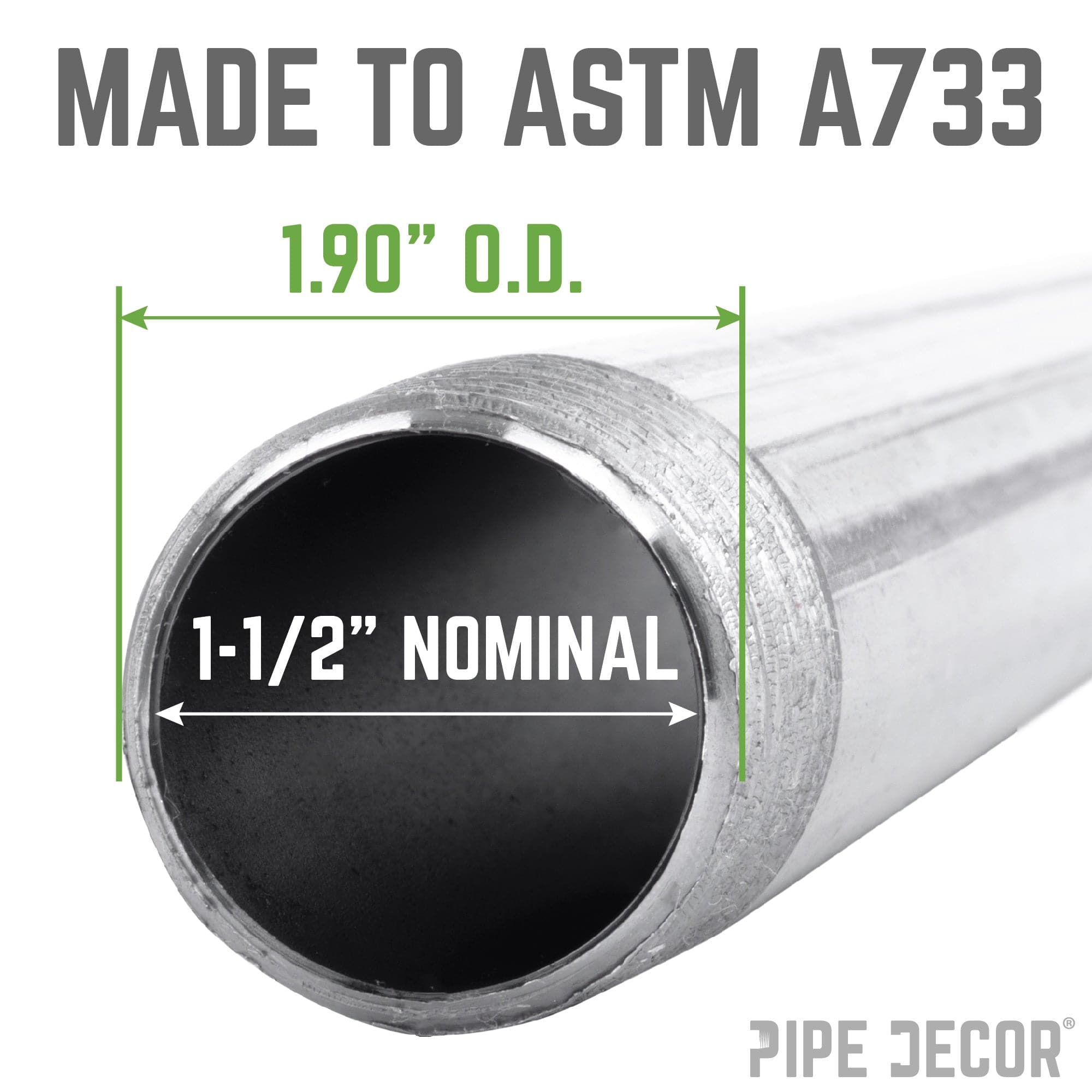 1 1/2 in. x 3 in. Galvanized Pipe