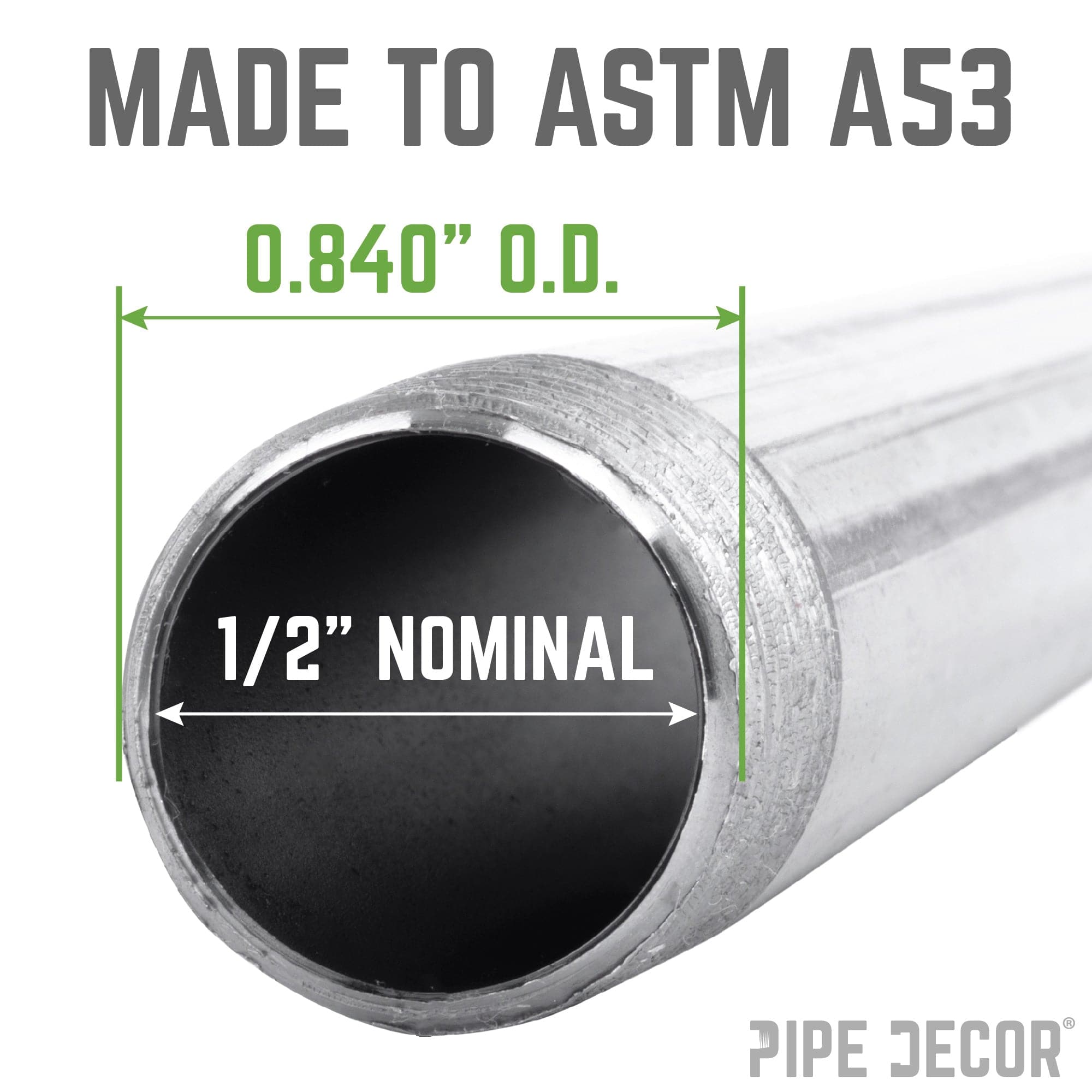 1/2 in. x 24 in. Galvanized Steel Pipe
