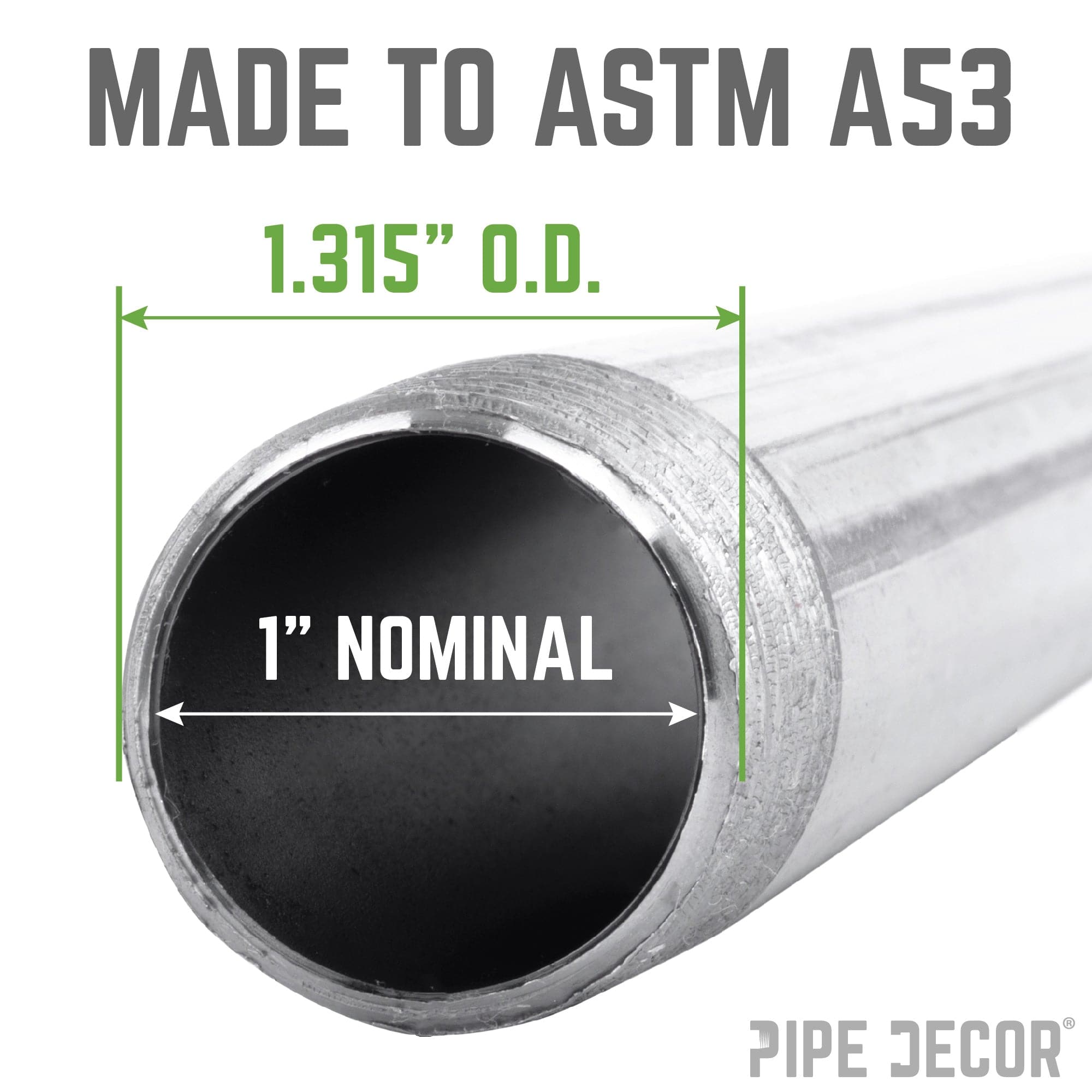1 in. x 36 in. Galvanized Steel Pipe