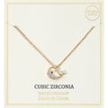 18K Gold Dipped CZ Stone Paved Whale Pendant Necklace