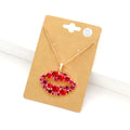 CZ Lips Pendant Necklace