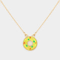 Druzy Donut Pendant Necklace