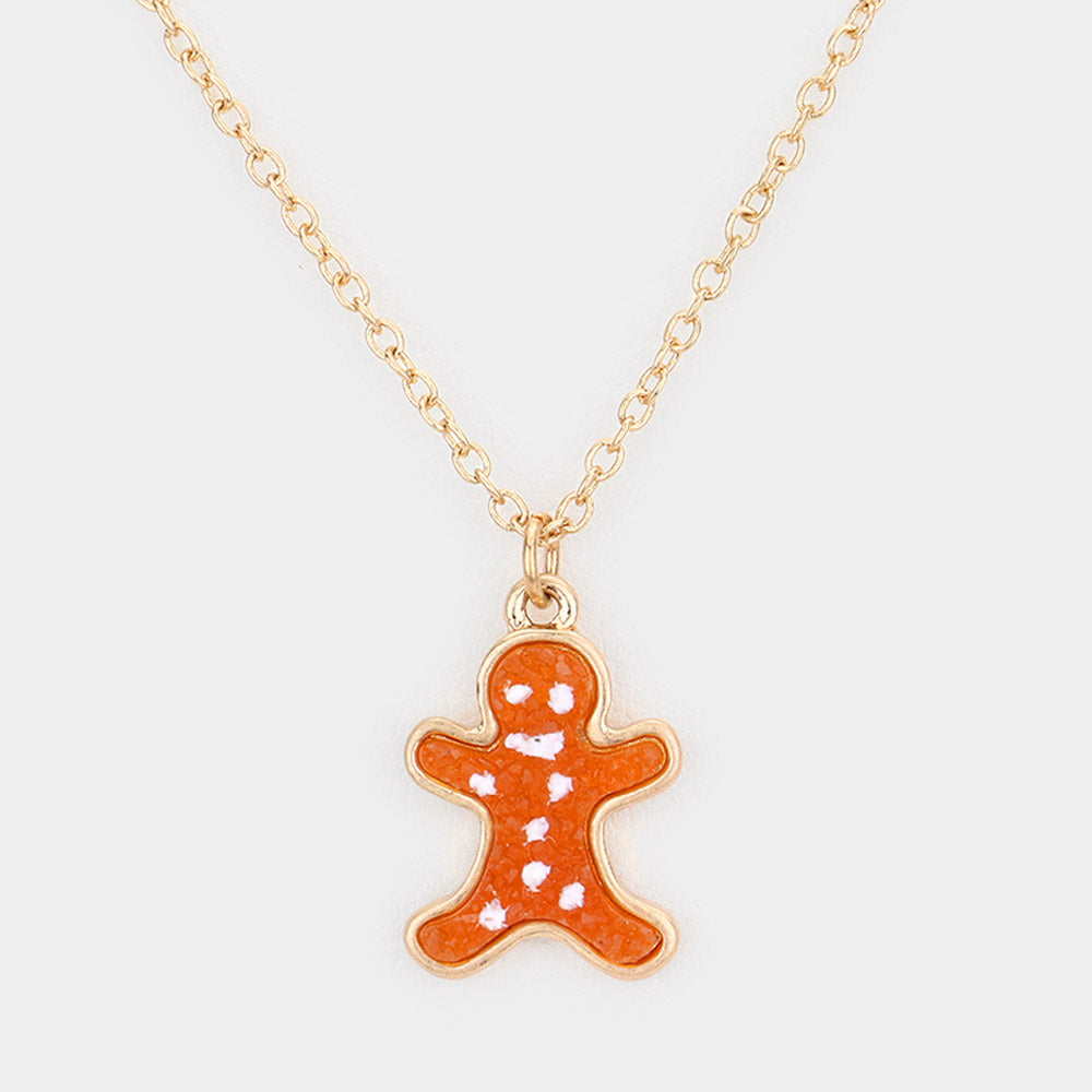 Gingerbread Man Pendant Necklace