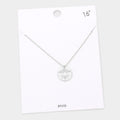 Brass Metal Cutout Honey Bee Disc Pendant Necklace