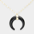 Double Horn Pendant Necklace