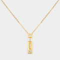 Rhinestone Rectangular Pendant Necklace