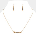 "SISTER" Irregular Horizontal Metal Bar Pendant Necklace