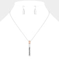 "Forever Together" Metal Bar Pendant Necklace