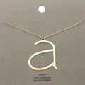 -a- Brass Initial Monogram Metal Pendant Necklace