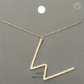 -w- Brass Initial Monogram Metal Pendant Necklace