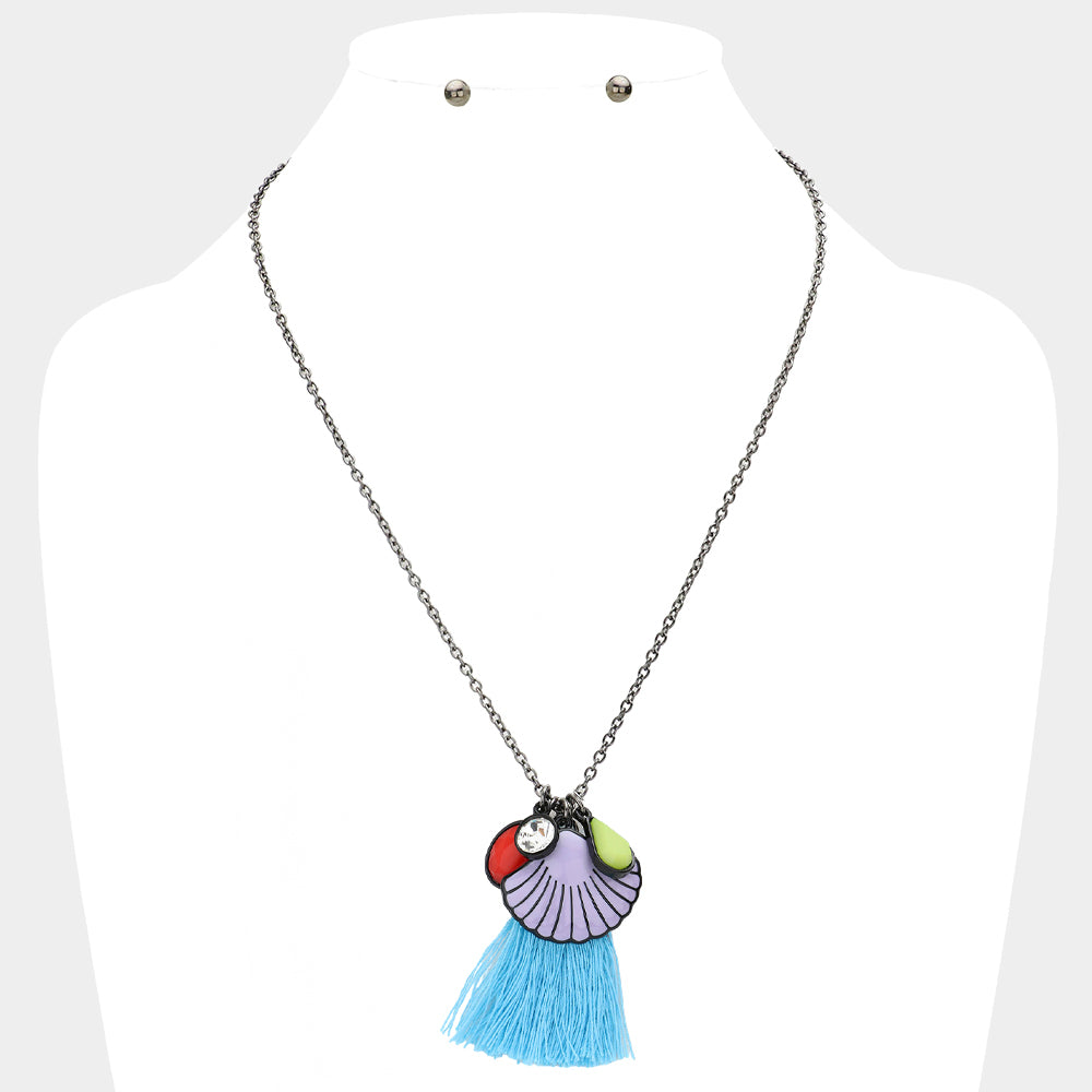 Shell Tassel Pendant Necklace