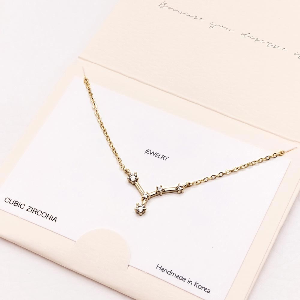 Cancer CZ Embellished Zodiac Sign Pendant Necklace