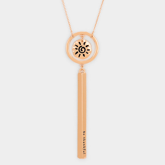 Be thankful _ Patterned Sun Necklace