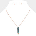 "Blessed" Hammered Metal Bar Pendant Necklace