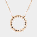 Antique Pattern Metal Open Circle Pendant Necklace