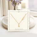 H - Small Letter Initial Monogram Pendant Necklace with Crystal