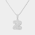 -Z- Rhinestone Initial Monogram Pendant Brass Chain Necklace