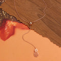 Gold Dipped Metal Pineapple Drop Pendant Y Necklace