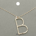 -B- Initial Monogram Brass Metal Pendant Necklace