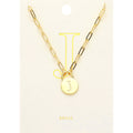 -J- Brass Metal Initial Monogram Lock Pendant Necklace