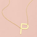 -P- Gold Dipped Initial Monogram Pendant Necklace