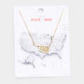 Gold Dipped Oklahoma State Pendant Necklace