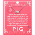 Lunar 12 Zodiac White Gold Dipped CZ Pig Pendant Necklace