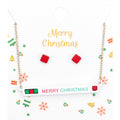 Merry Christmas Cube Resin Pendant Necklace
