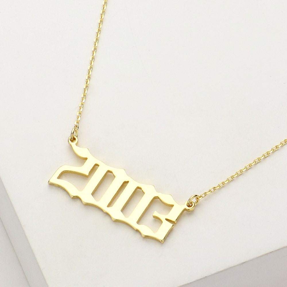 Gold Dipped 2003 Birth Year Plate Pendant Necklace