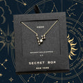 SECRET BOX _14K Gold Dipped CZ Pisces Zodiac Sign Pendant Necklace