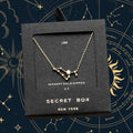 Secret Box _ 14K Gold Dipped CZ Leo Zodiac Sign Pendant Necklace