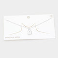 White Gold Dipped Metal Lock Pendant Necklace