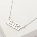 White Gold Dipped 1987 Birth Year Plate Pendant Necklace
