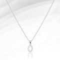 -O- Stainless Steel CZ Stone Paved Initial Monogram Pendant Necklace