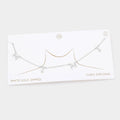 White Gold Dipped CZ MIMI Message Pendant Necklace
