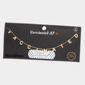 VACCINATED CZ Gold Dipped Message Station Pendant Necklace
