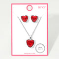 Silver Dipped Heart Stone Cluster Pendant Necklace