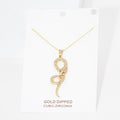 Gold Dipped CZ Snake Pendant Necklace