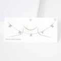 BRAVE White Gold Dipped Metal Message Pendant Station Necklace