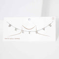 BELIEVE White Gold Dipped Metal Message Pendant Station Necklace